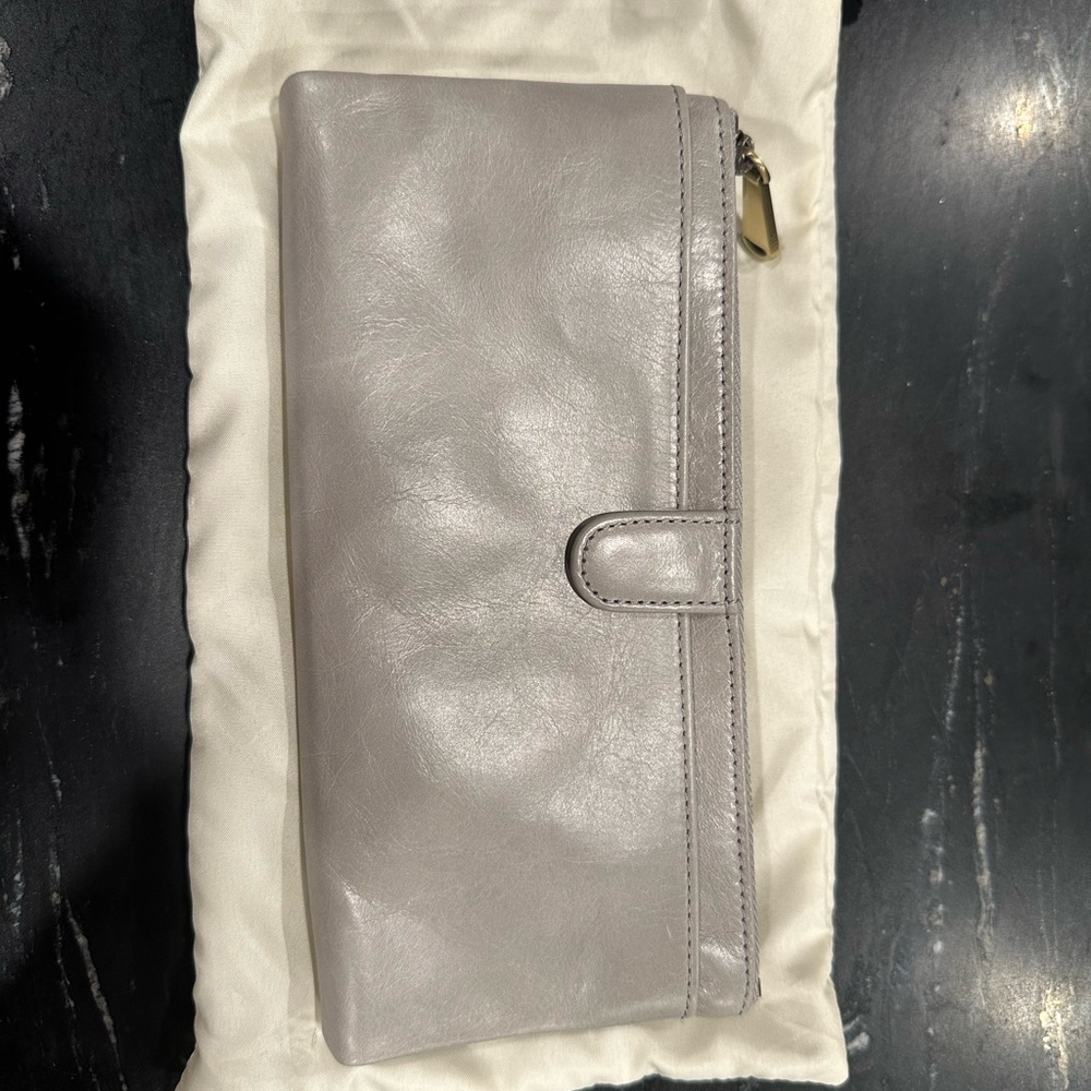 HOBO Gray Leather Wallet